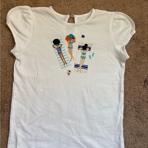 Janie & Jack White Graphic T-Shirt Size 7